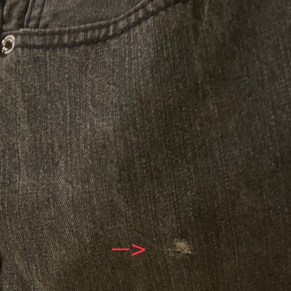 Western Girl Bootcut Jeans Dark Wash Black Mid Rise Creased Tag 32x32  Fit 34x31 - Picture 8 of 11